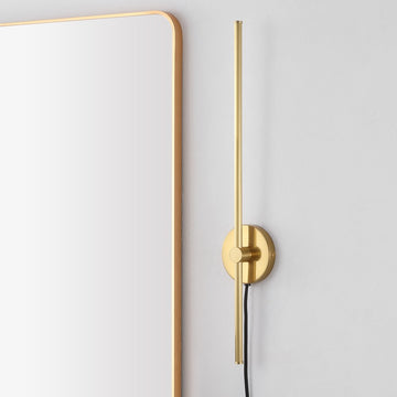 Anton 27.25" Modern Minimalist Iron Adjustable Bar Integrated LED Plug-In Sconce - JONATHAN Y